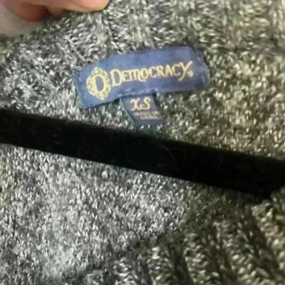Democracy Grey V Neck Sweater - Picture 2 of 3